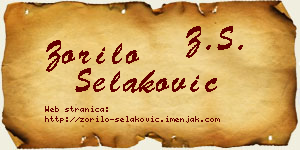 Zorilo Selaković vizit kartica
